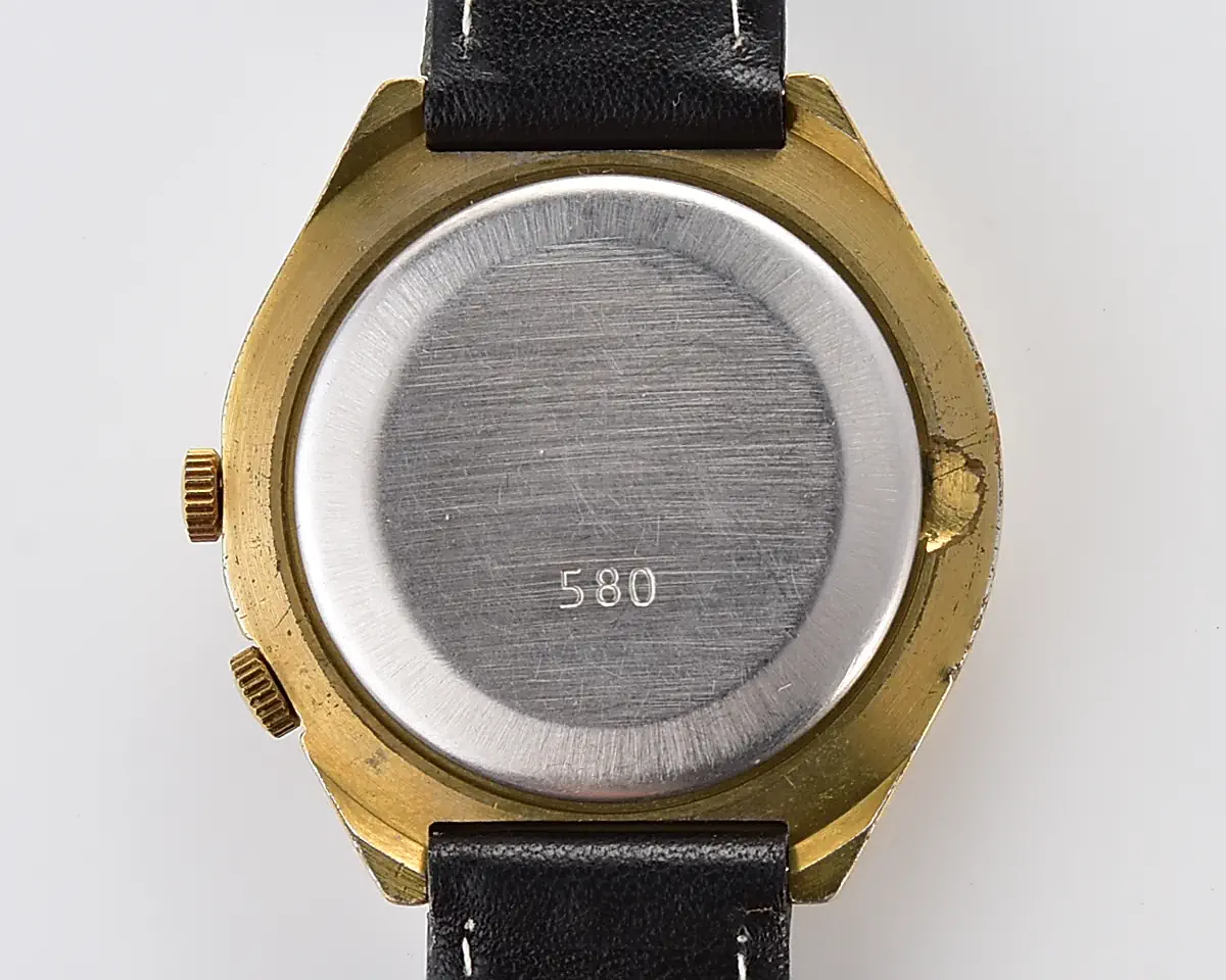 Vintage Officer's Raketa Perpetual Calendar - Gold-Plated Case, Black Dial with Ship and Anchor, Cal. 2628.H - Image 10
