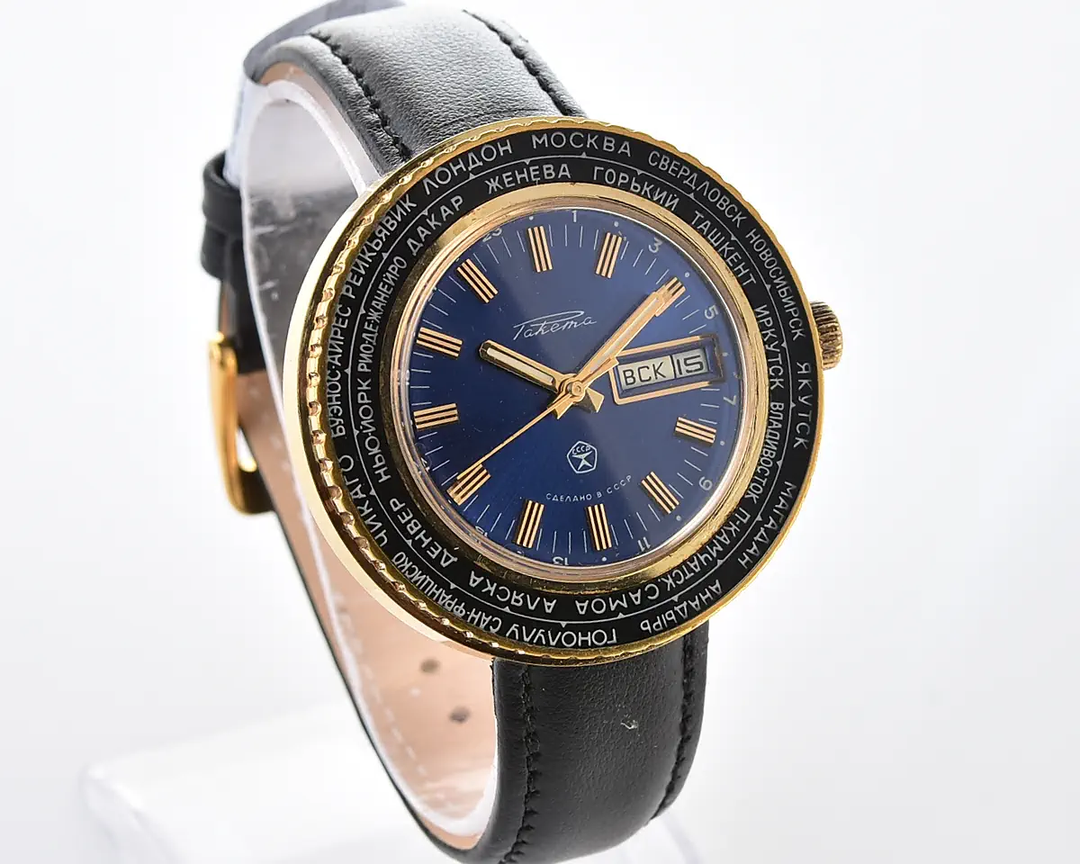 Excellent vintage Soviet Raketa Goroda (Cities) - world time mechanical watch - Image 3