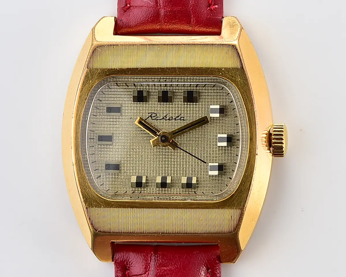 Vintage Soviet Raketa gold-plated mechanical wristwatch