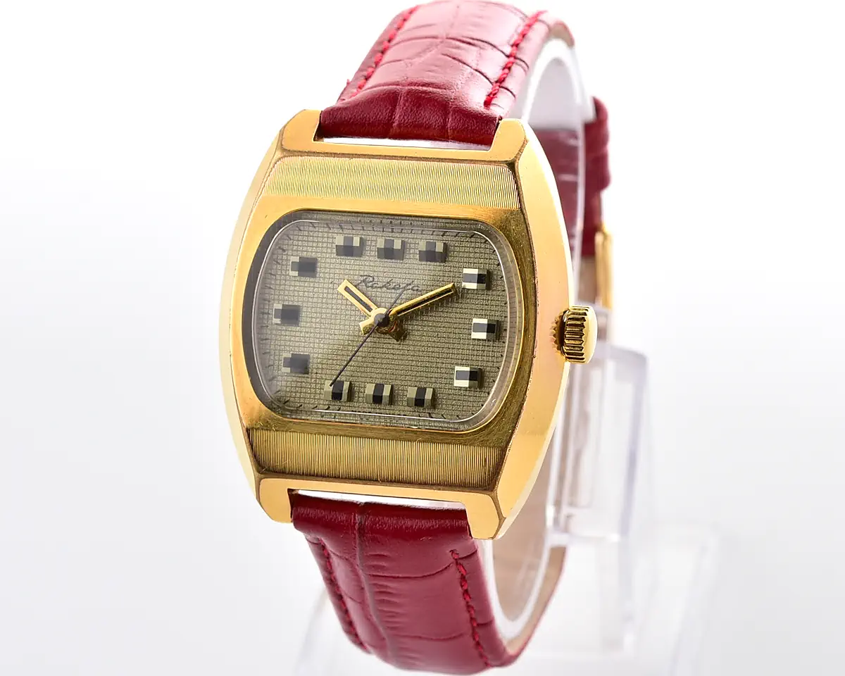 Vintage Soviet Raketa gold-plated mechanical wristwatch