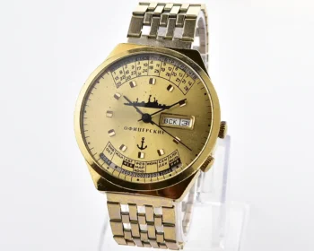 Soviet Officer's Raketa gold-plated perpetual calendar mechanical watch