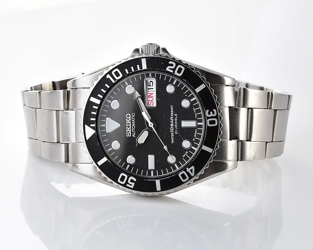 Vintage Seiko SKX023 Diver-Style Automatic – Black Dial Day-Date from August 2003