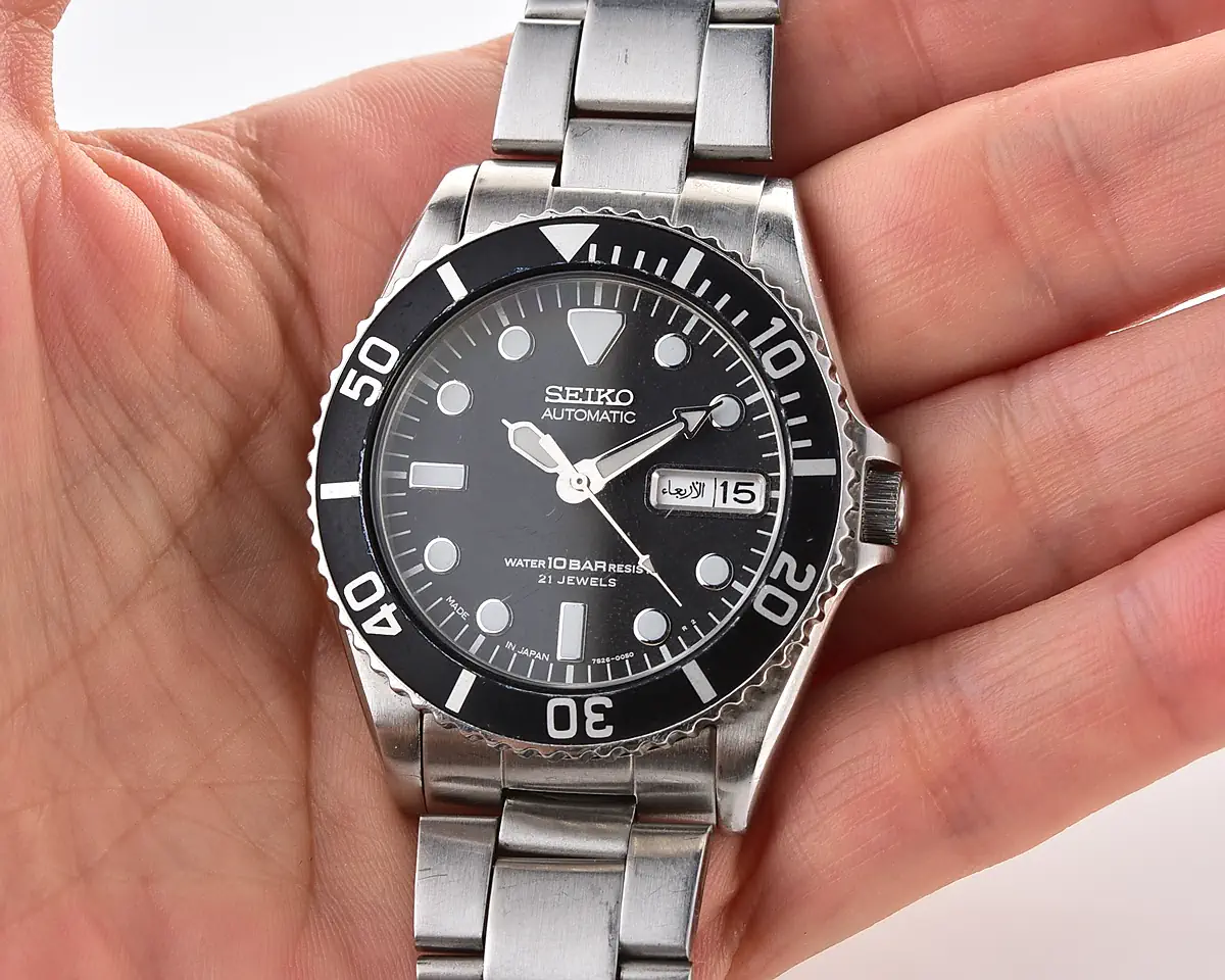 Vintage Seiko SKX023 Diver-Style Automatic – Black Dial Day-Date from August 2003