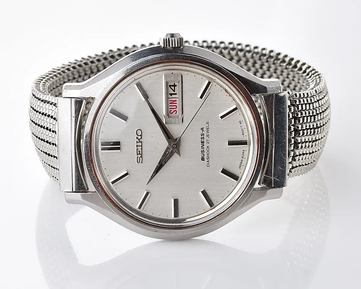 Vintage Seiko Business-A - Silver Linen Day-Date Automatic from January 1968