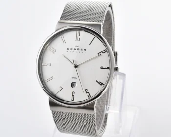 Vintage Skagen Steel Collection – XL 40 mm Silver Dial Mesh Quartz