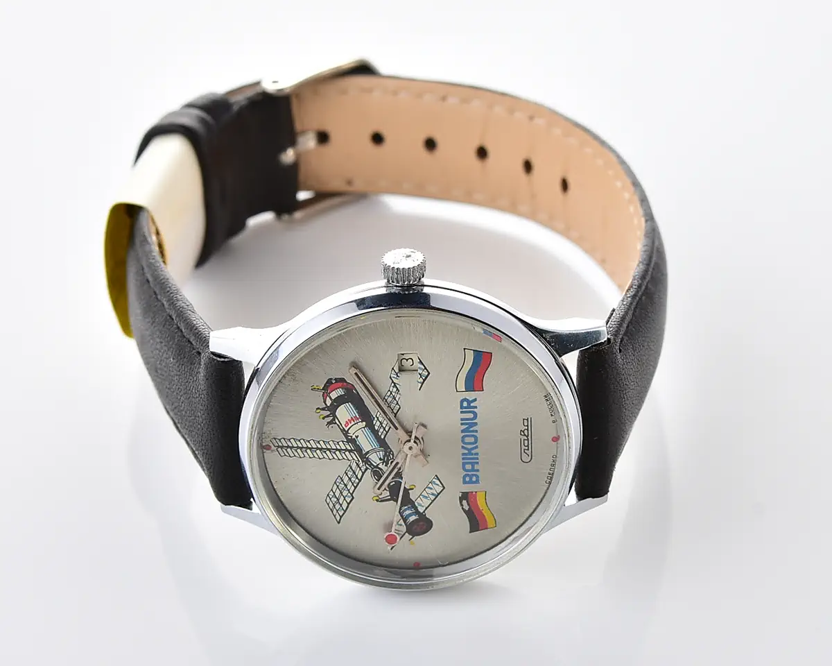 Excellent Slava Baikonur mechanical watch with Mir space station