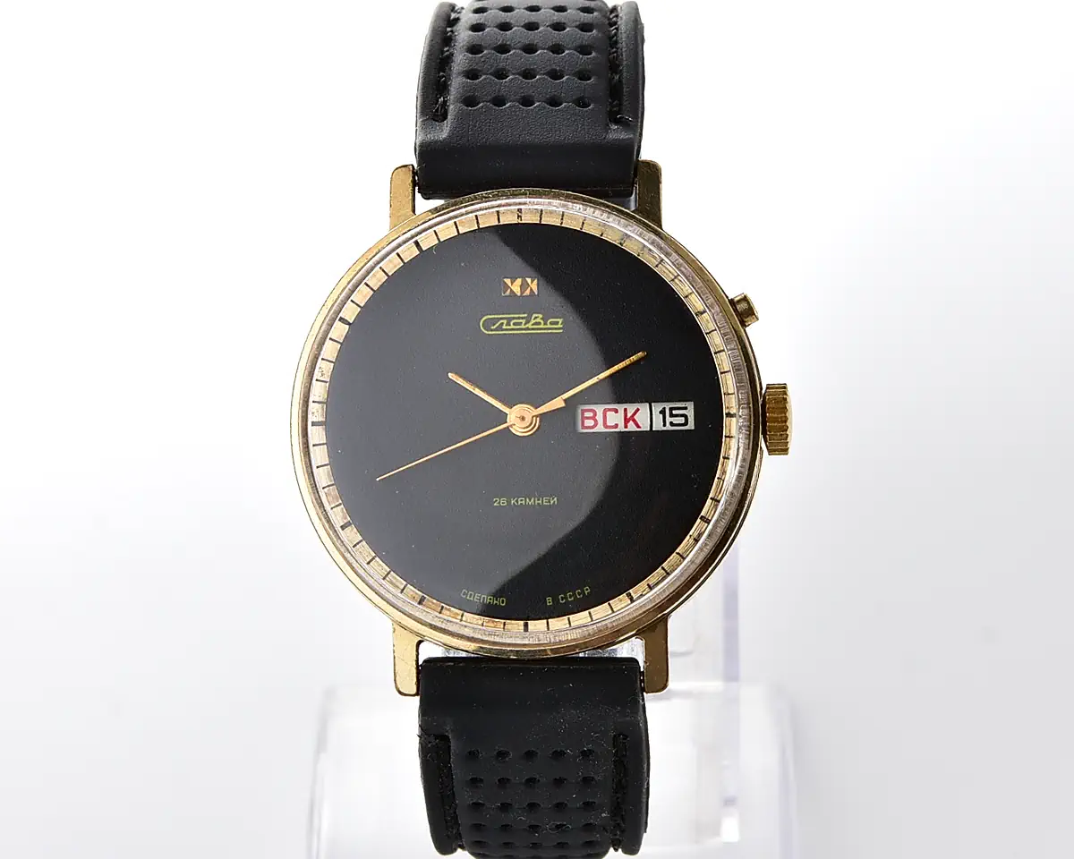 Gold-plated Slava Soviet mechanical vintage watch - Image 2