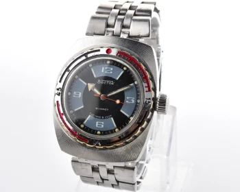 Soviet Vostok Amphibia watch, stainless steel tonneau case