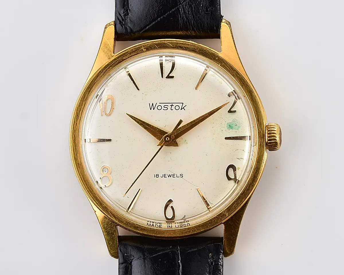 Vintage Soviet Wostok (Vostok) mechanical gold-plated wristwatch