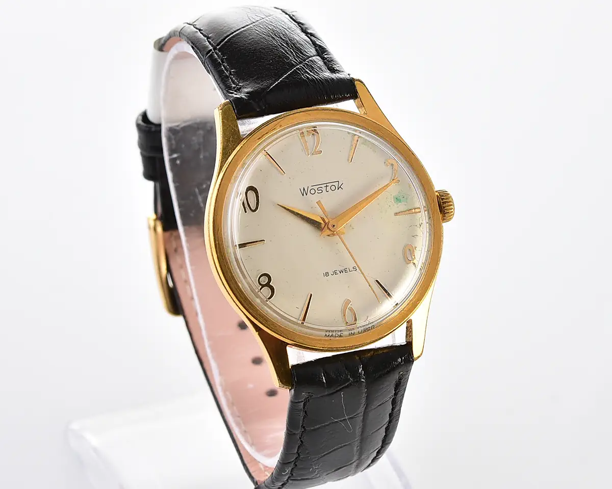 Vintage Soviet Wostok (Vostok) mechanical gold-plated wristwatch
