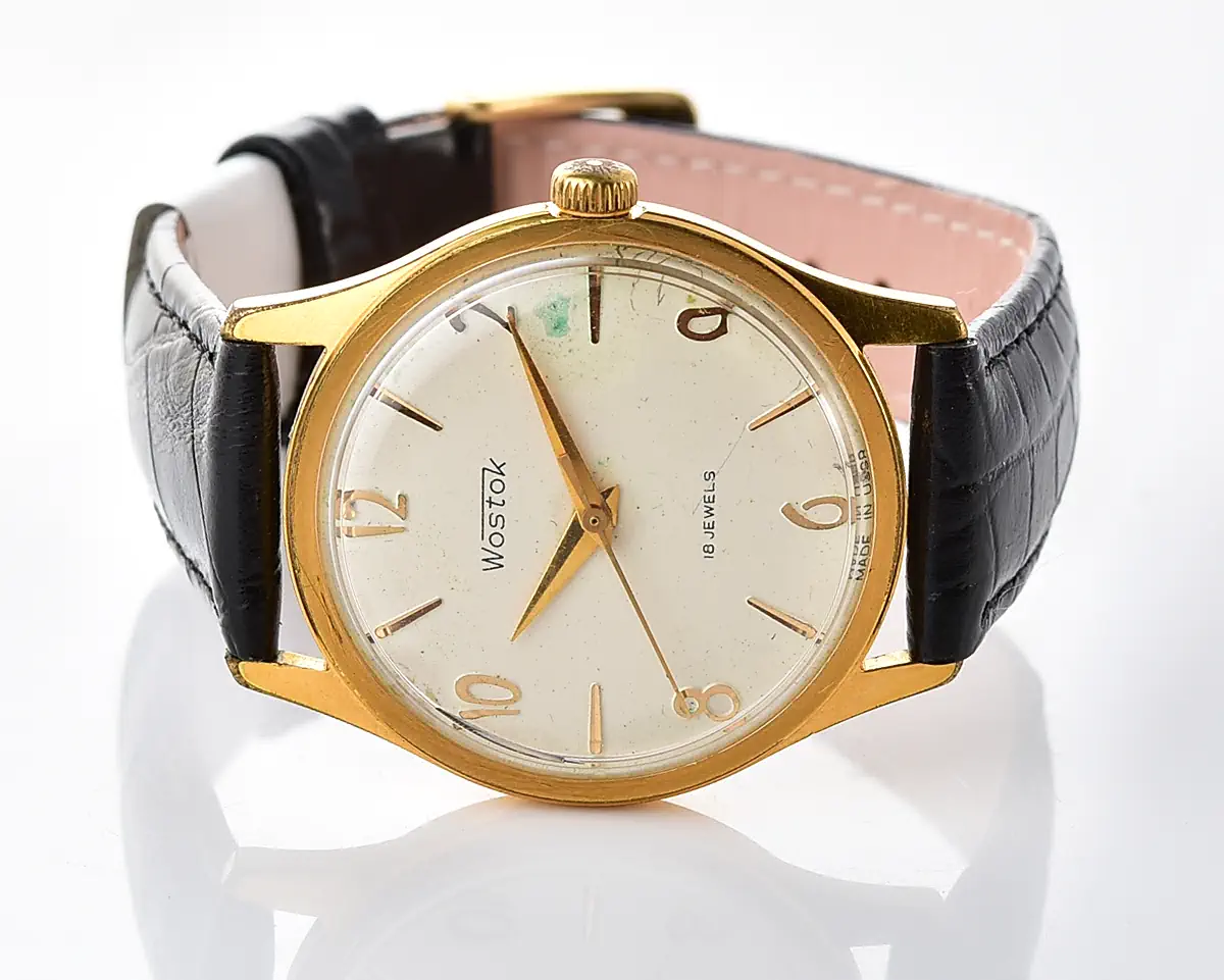 Vintage Soviet Wostok (Vostok) mechanical gold-plated wristwatch