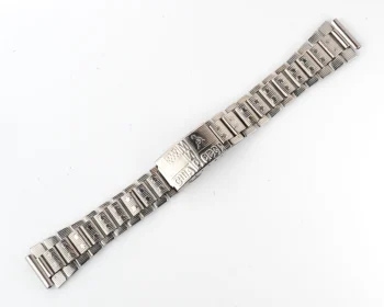 Vintage Soviet ornate stainless steel 18mm watch bracelet - USSR & USA Peace to the World!