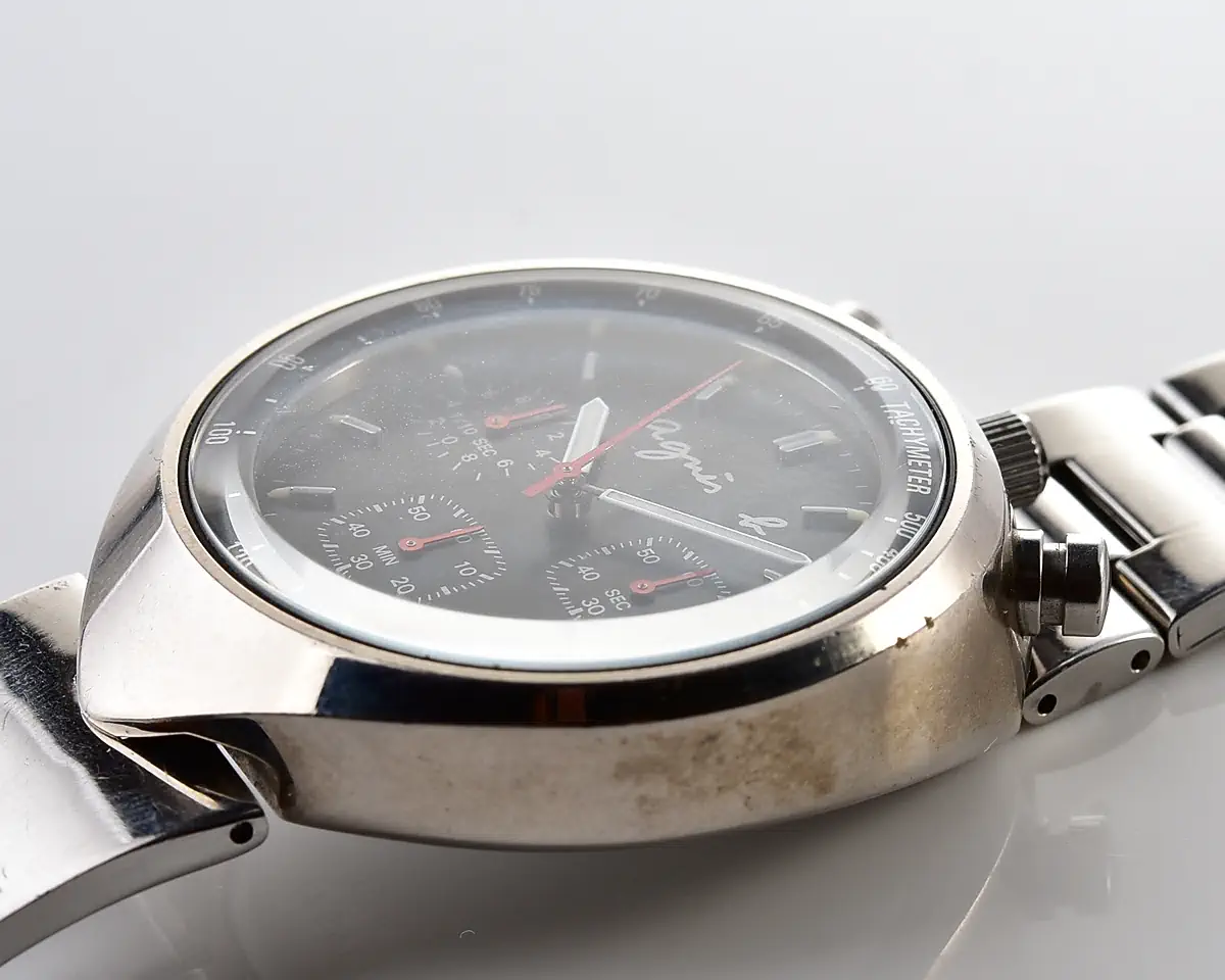 Vintage Seiko Agnès b. Bullhead Chronograph – Black Dial 1/10 Sec Quartz from November 1997 - Image 8