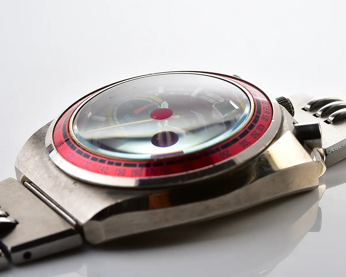Vintage Alba AKA Bullhead Chronograph – Red Dial 1/10 Sec Quartz from February 1997 - Image 10