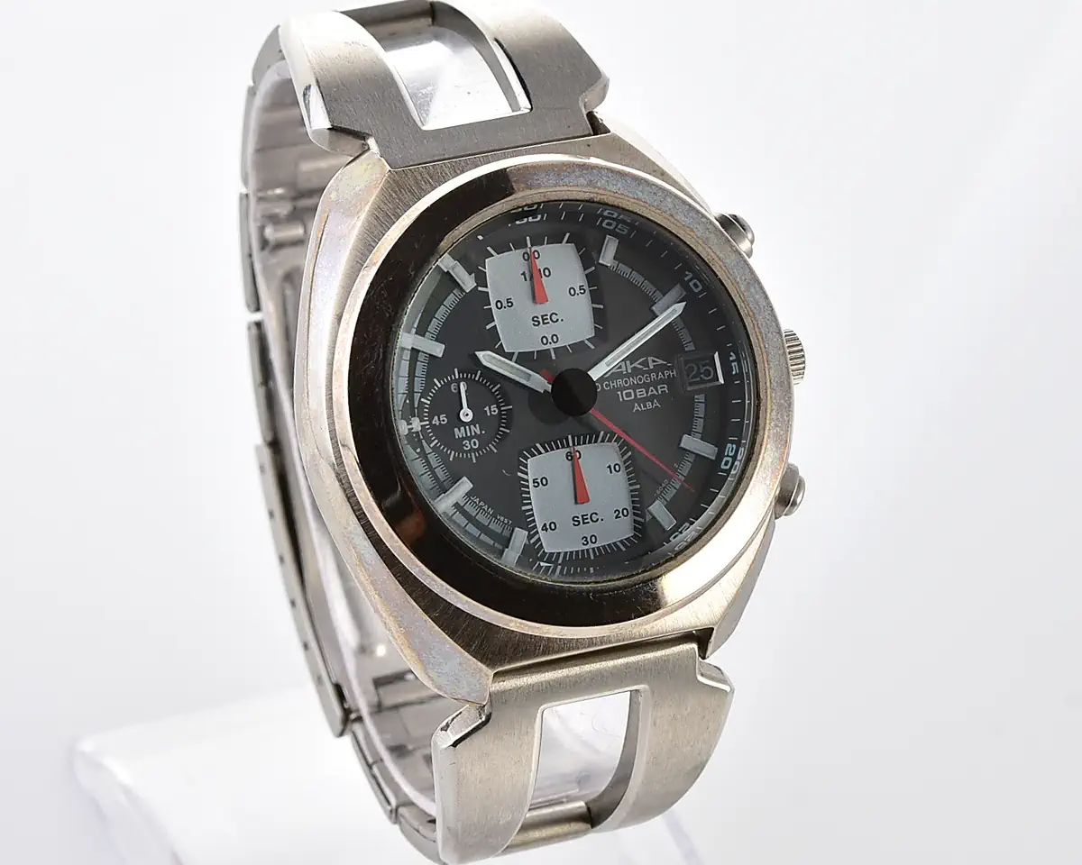 Vintage Alba AKA Chronograph – Black Dial 1/10 Sec Quartz from August 1996 - Image 3
