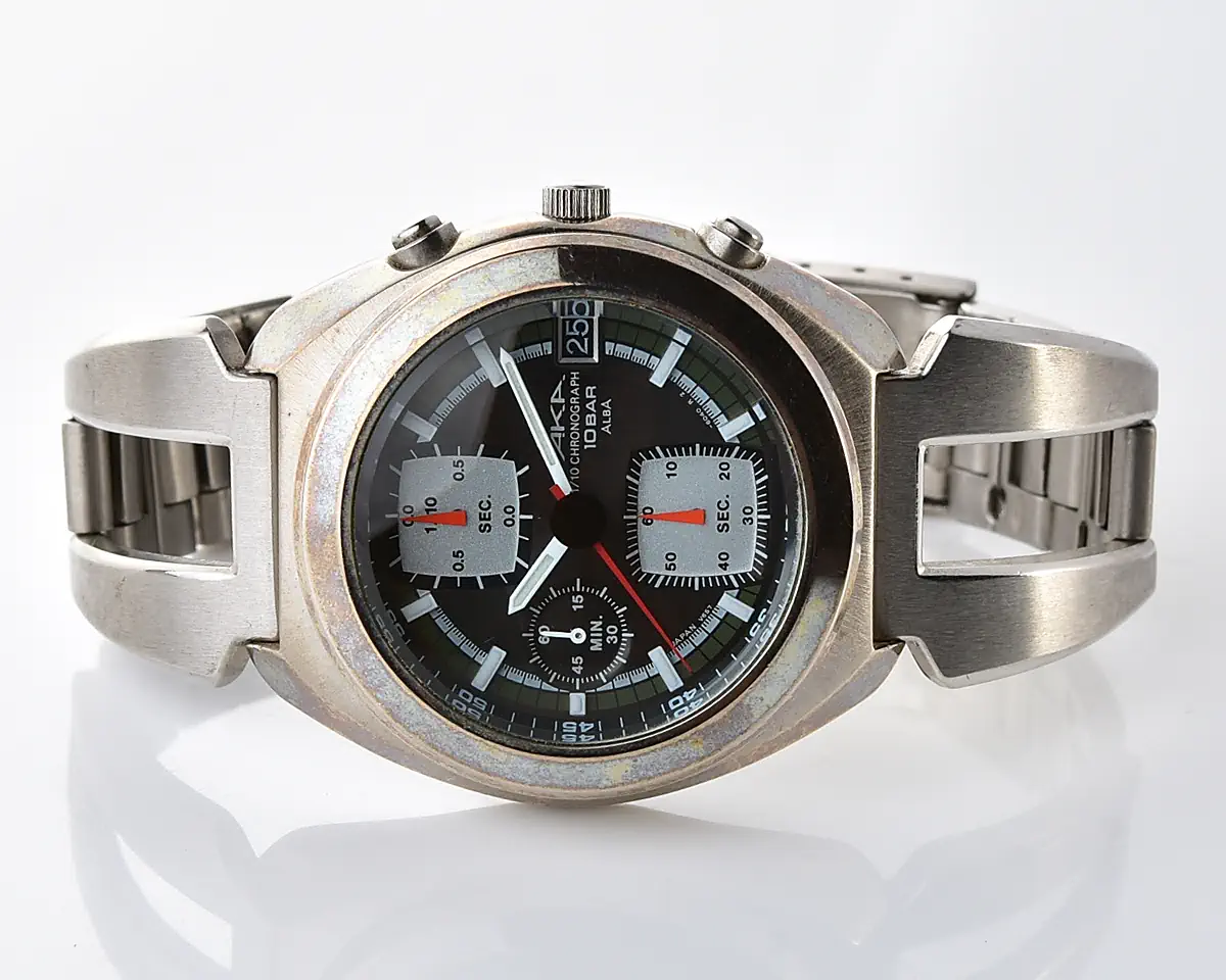 Vintage Alba AKA Chronograph – Black Dial 1/10 Sec Quartz from August 1996 - Image 5
