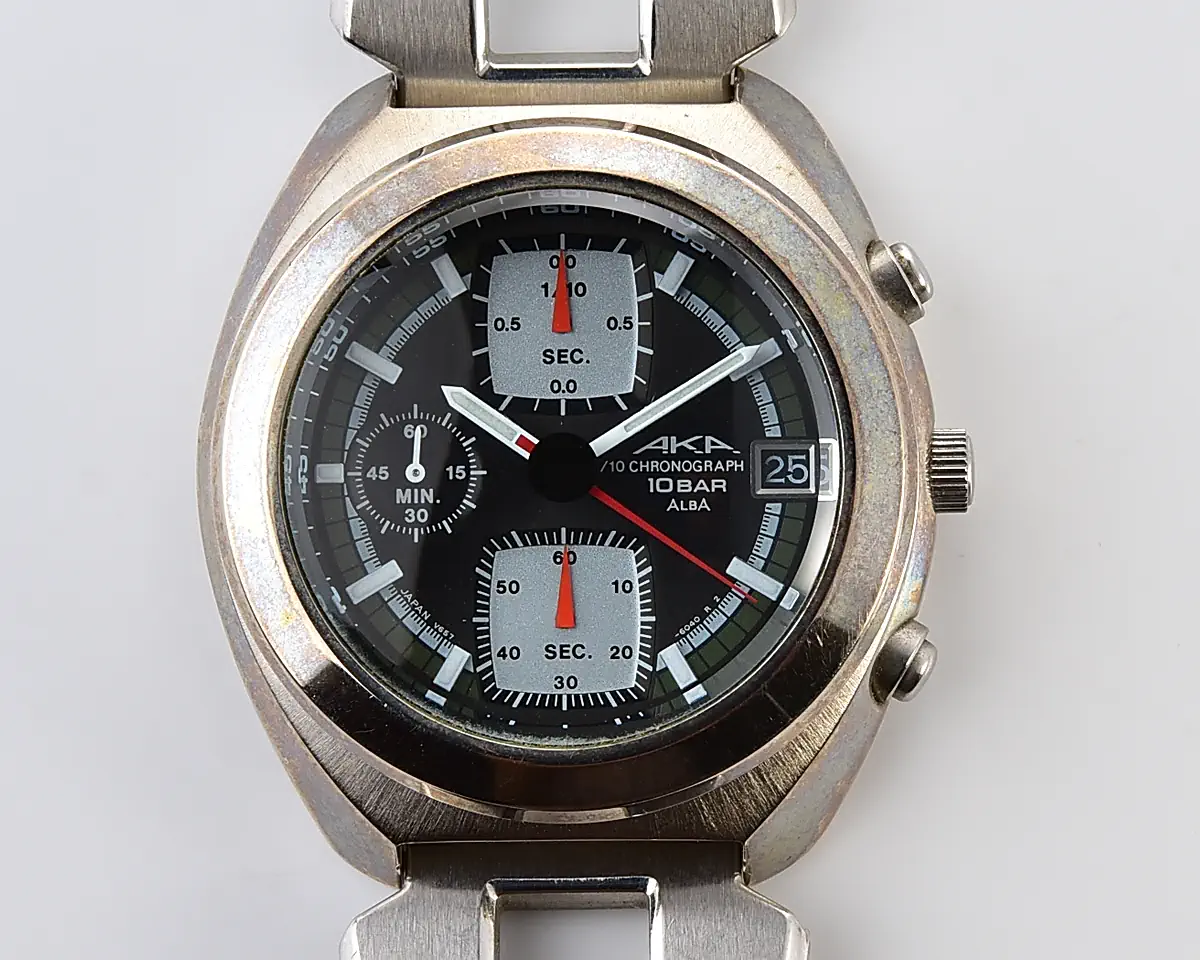 Vintage Alba AKA Chronograph – Black Dial 1/10 Sec Quartz from August 1996 - Image 9