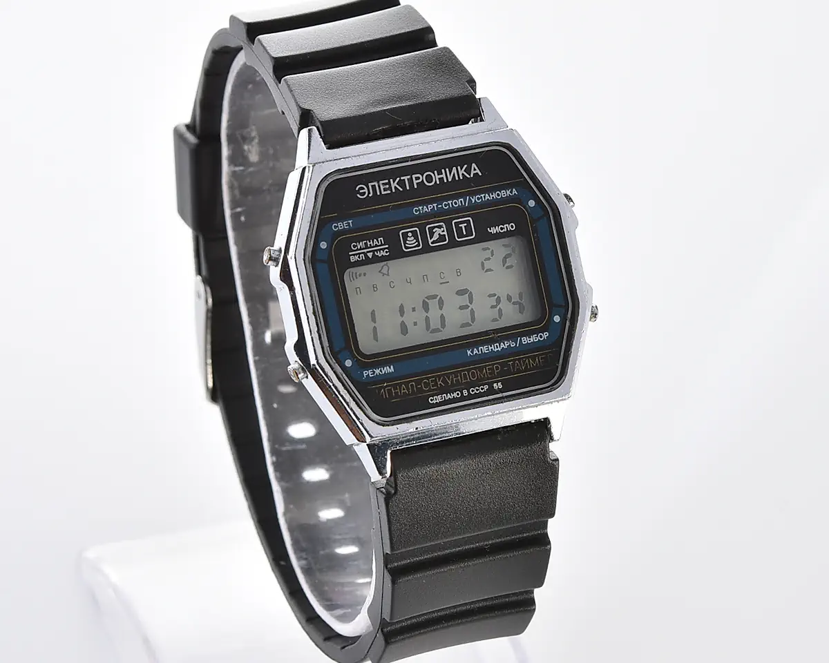 Digital vintage USSR wristwatch Electronika 55 - alarm chronograph - Image 3