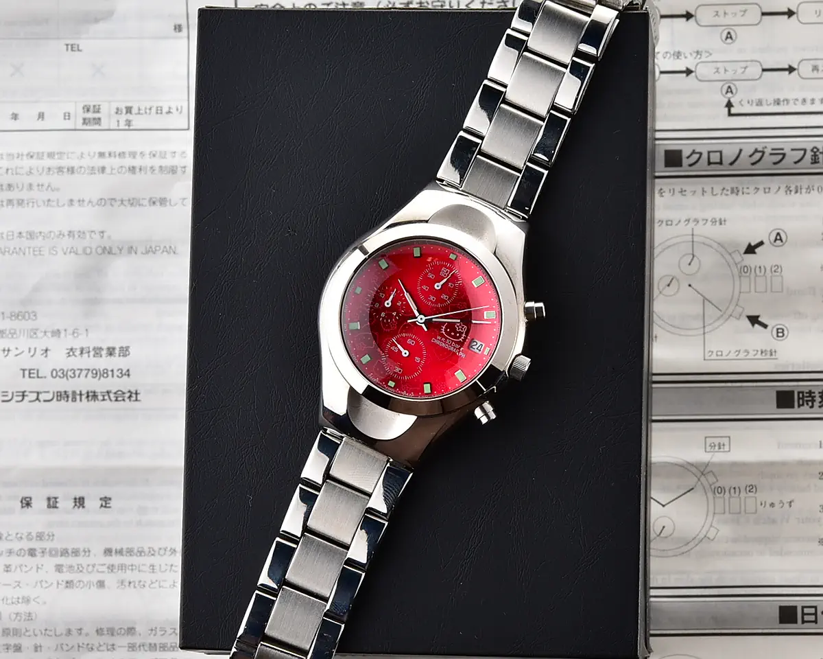 Vintage Citizen Hello Kitty Chronograph – Red Dial 2000 Limited Edition, complete with box & manual, from 2000 - Image 5