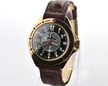 Excellent Soviet Vostok Komandirskie mechanical watch with date – gold-tone Submarine Captain