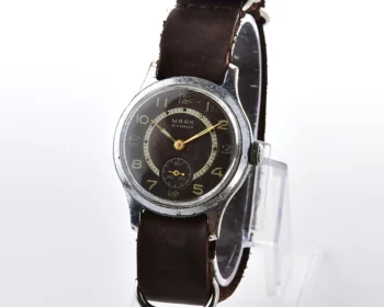 Vintage Soviet Mayak mechanical watch with genuine leather NATO strap, 1MChZ, from 1950s