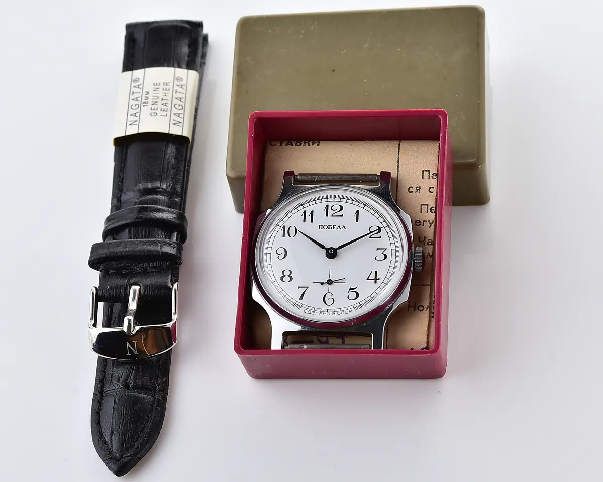 TIME CAPSULE: Soviet mechanical Pobeda watch in box – New Old Stock (NOS)!