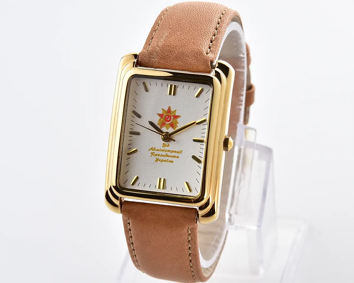 Poljot gold-plated quartz watch – a gift from the president of 🇺🇦 Ukraine, from May 2004 - Image 4