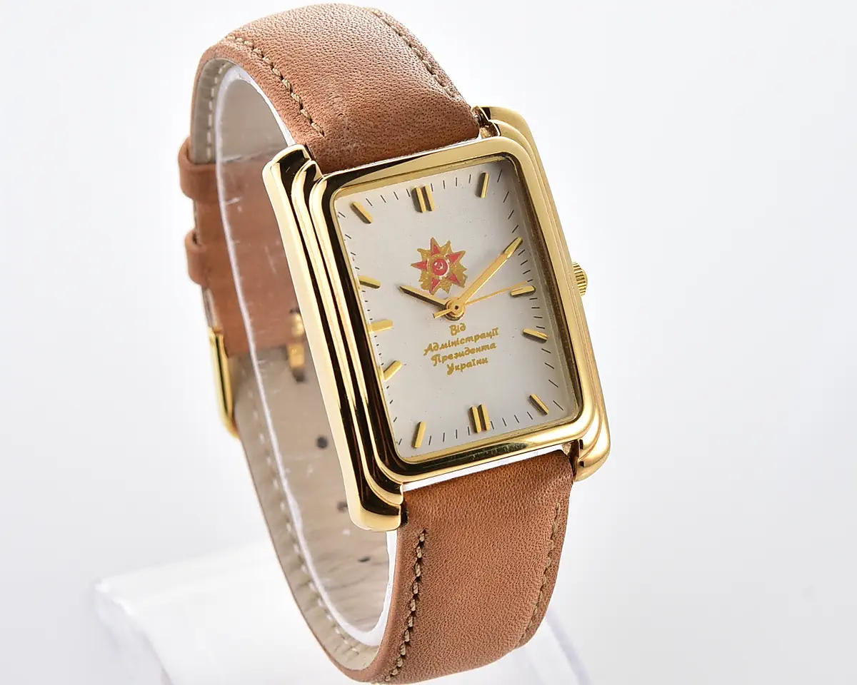 Poljot gold-plated quartz watch – a gift from the president of 🇺🇦 Ukraine, from May 2004 - Image 6