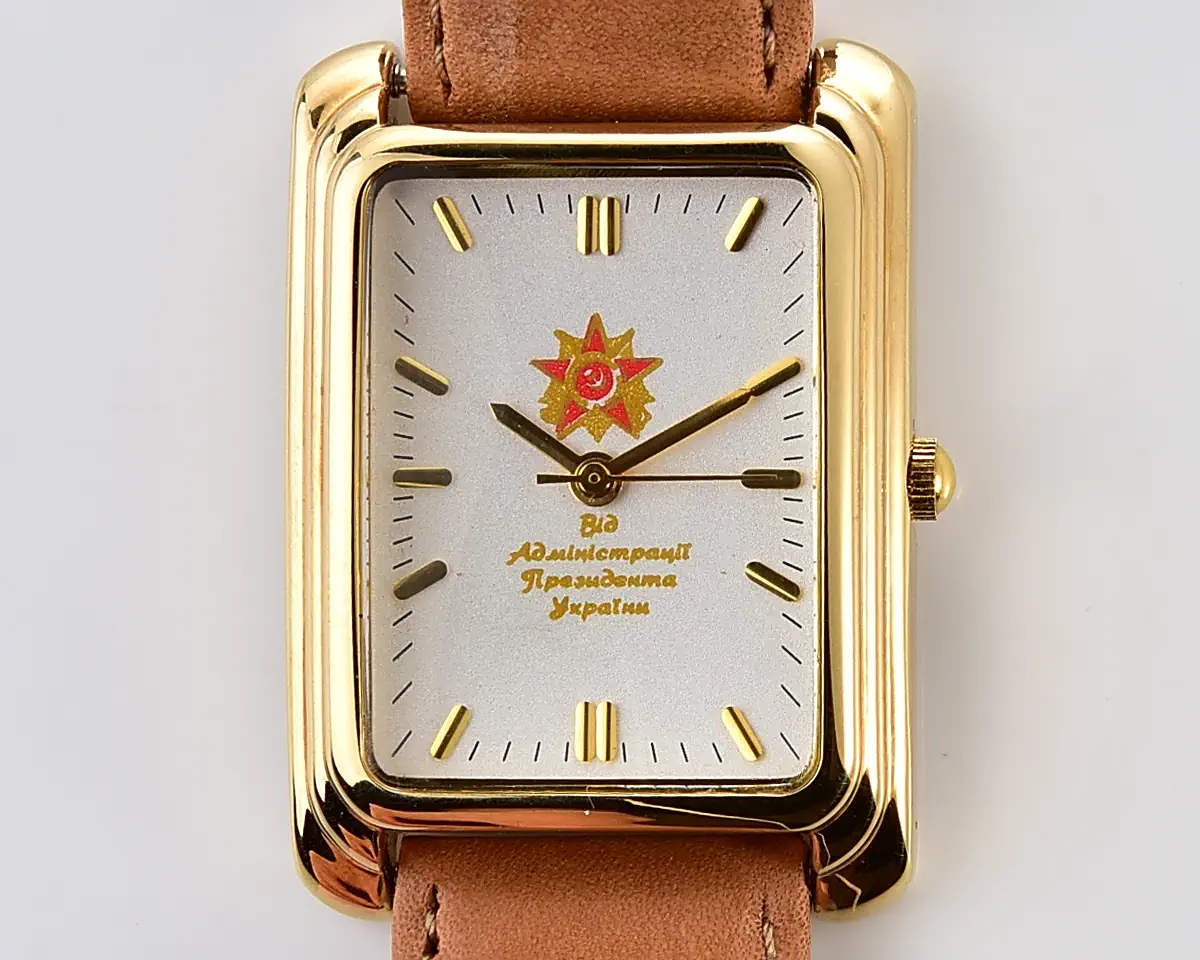 Poljot gold-plated quartz watch – a gift from the president of 🇺🇦 Ukraine, from May 2004 - Image 12