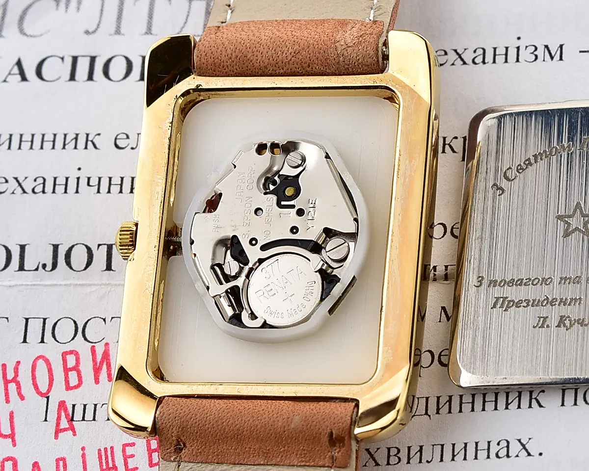 Poljot gold-plated quartz watch – a gift from the president of 🇺🇦 Ukraine, from May 2004 - Image 18