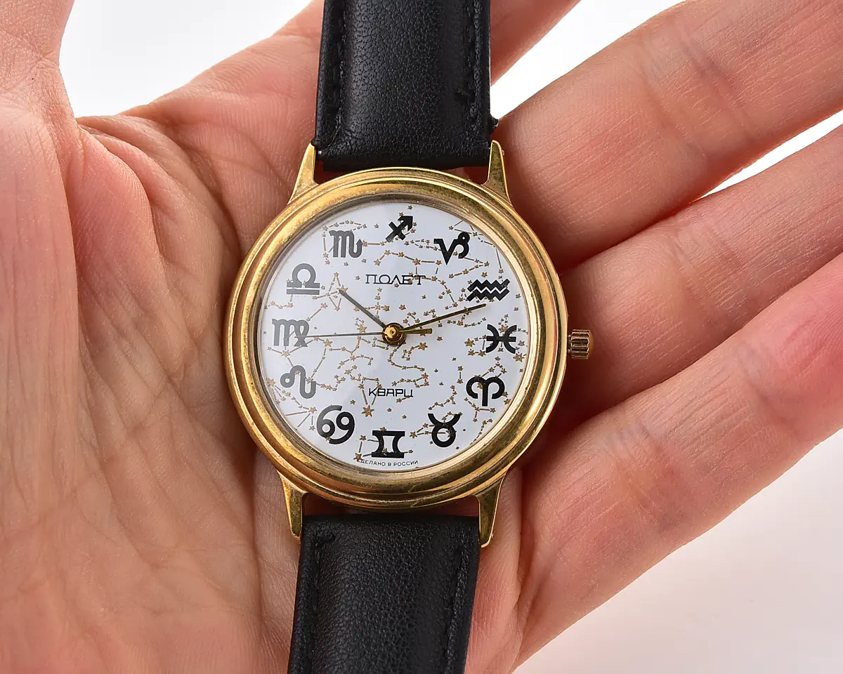 Poljot Zodiac Signs quartz wristwatch – white constellation dial - Image 6