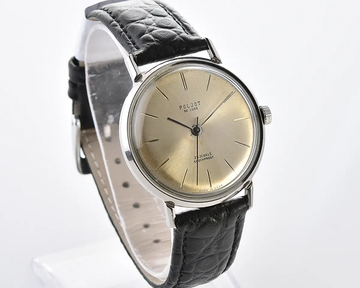 Vintage Poljot De Luxe with slim 23 jewels 2209 movement - stainless steel case, 1960s - Image 3