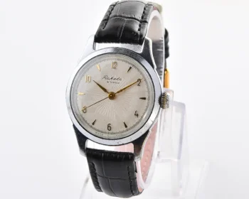Vintage Soviet Raketa mechanical watch with silver guilloché dial, 16 jewels, 1960s
