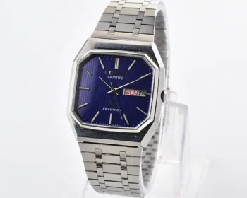Vintage Citizen Crystron Quartz – Blue Pinstripe Octagonal Day-Date from May 1977