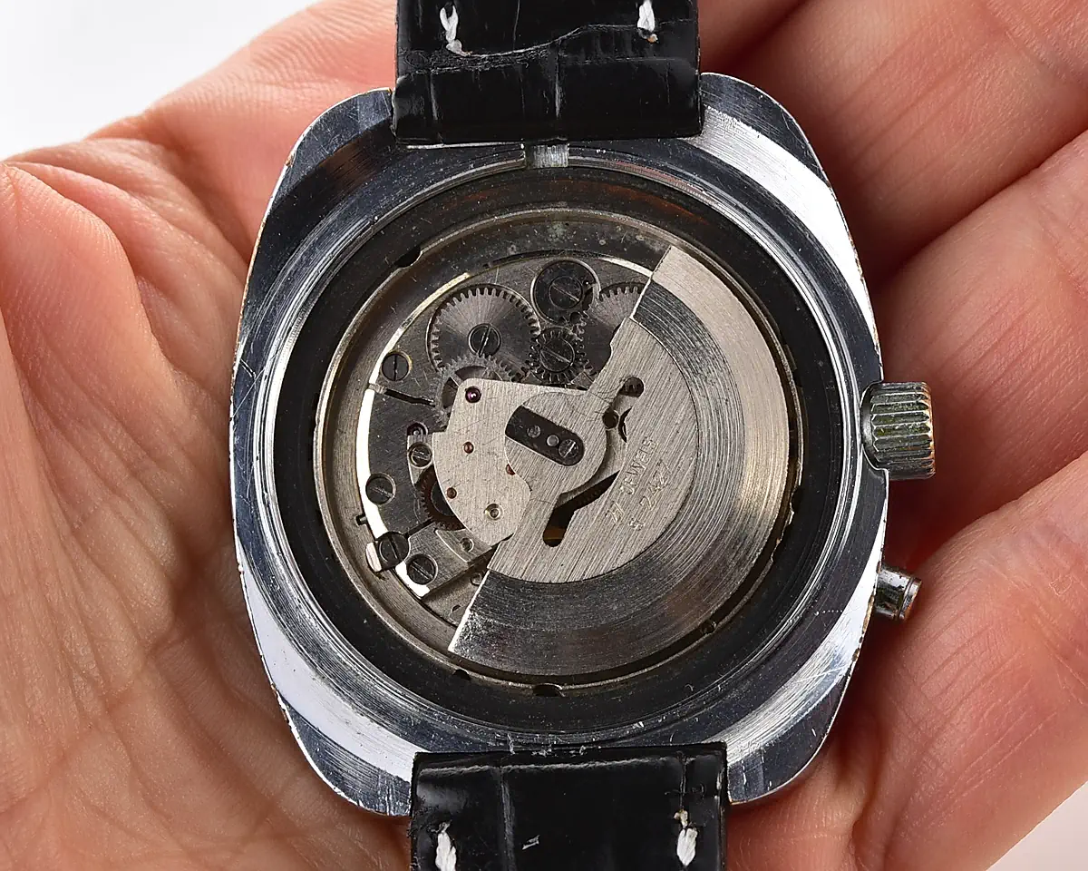 Slava Soviet automatic watch with green dial, day & date, 27 jewels, from the 1980s - Image 12