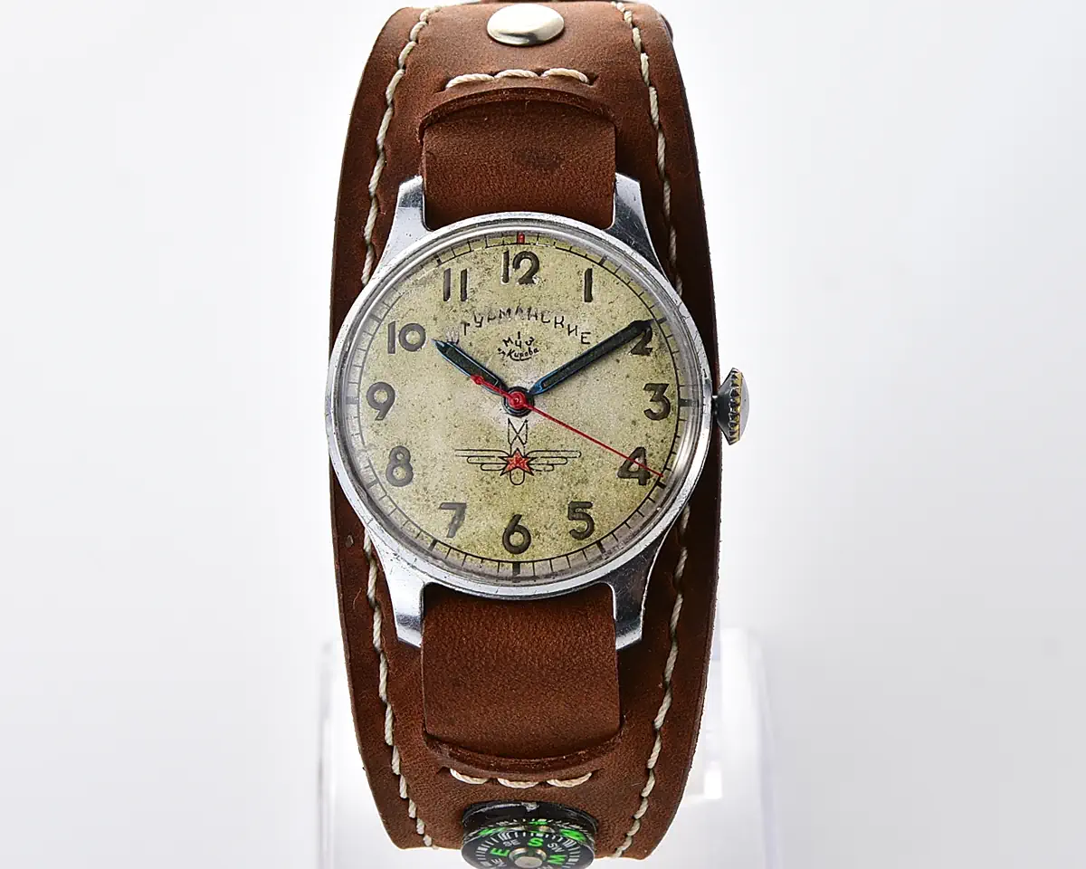 Rare: Sturmanskie Type 1 Soviet mechanical watch with compass strap – the original Air Force pilot's watch, from the 1st quarter of 1950! - Image 2