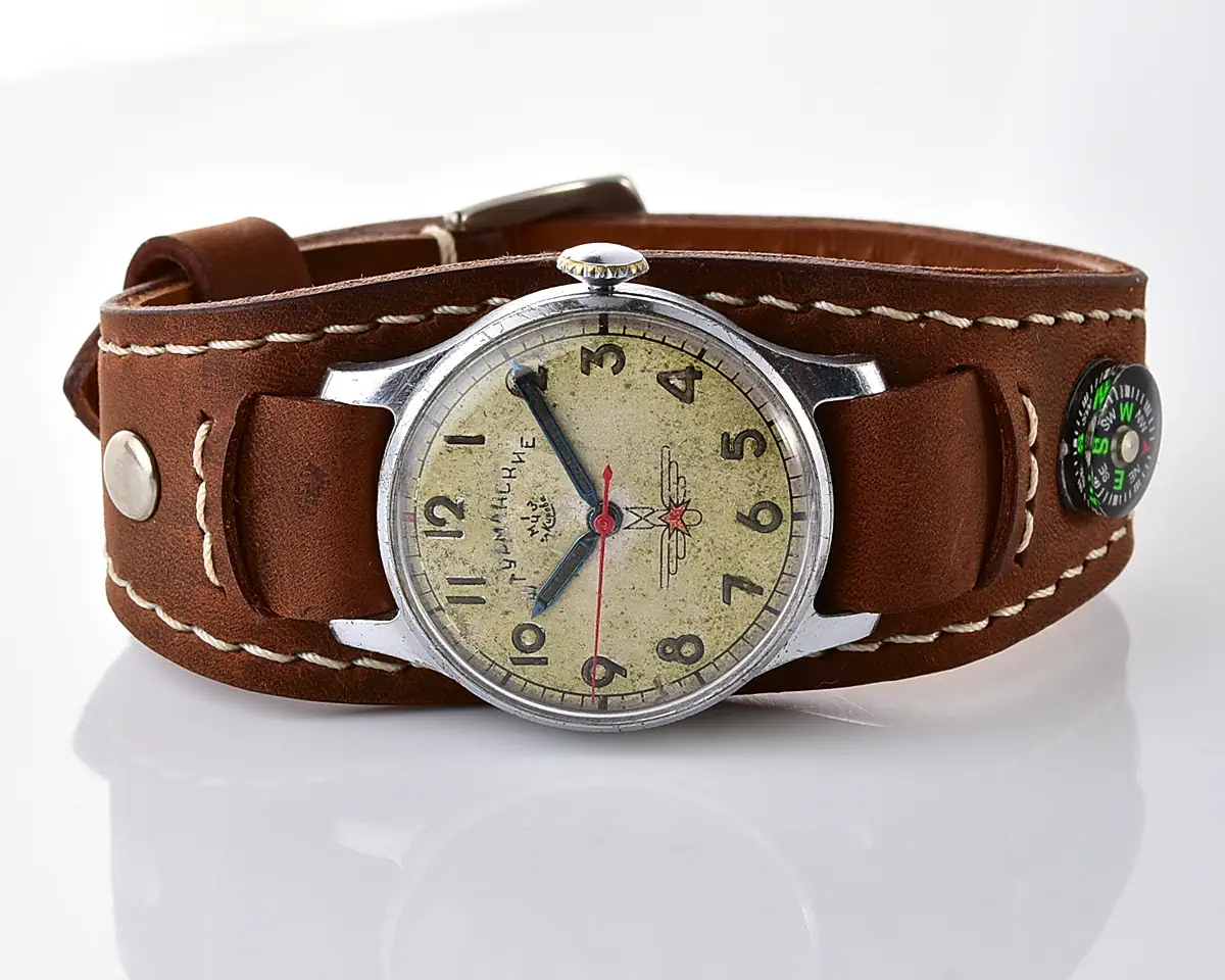 Rare: Sturmanskie Type 1 Soviet mechanical watch with compass strap – the original Air Force pilot's watch, from the 1st quarter of 1950! - Image 6