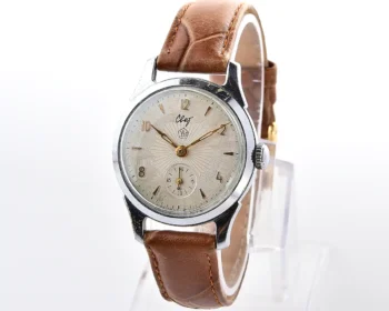 Soviet Svet "Light" vintage mechanical watch with silver guilloché dial, EChL factory, 1960s
