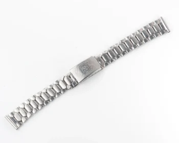 Vintage Soviet stainless steel 18mm x 185mm watch bracelet with Leningrad buckle