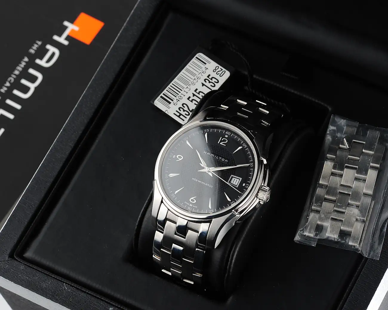 Hamilton Jazzmaster Viewmatic Swiss automatic watch with ETA 2824-2 – black dial, complete with box & booklet - Image 5