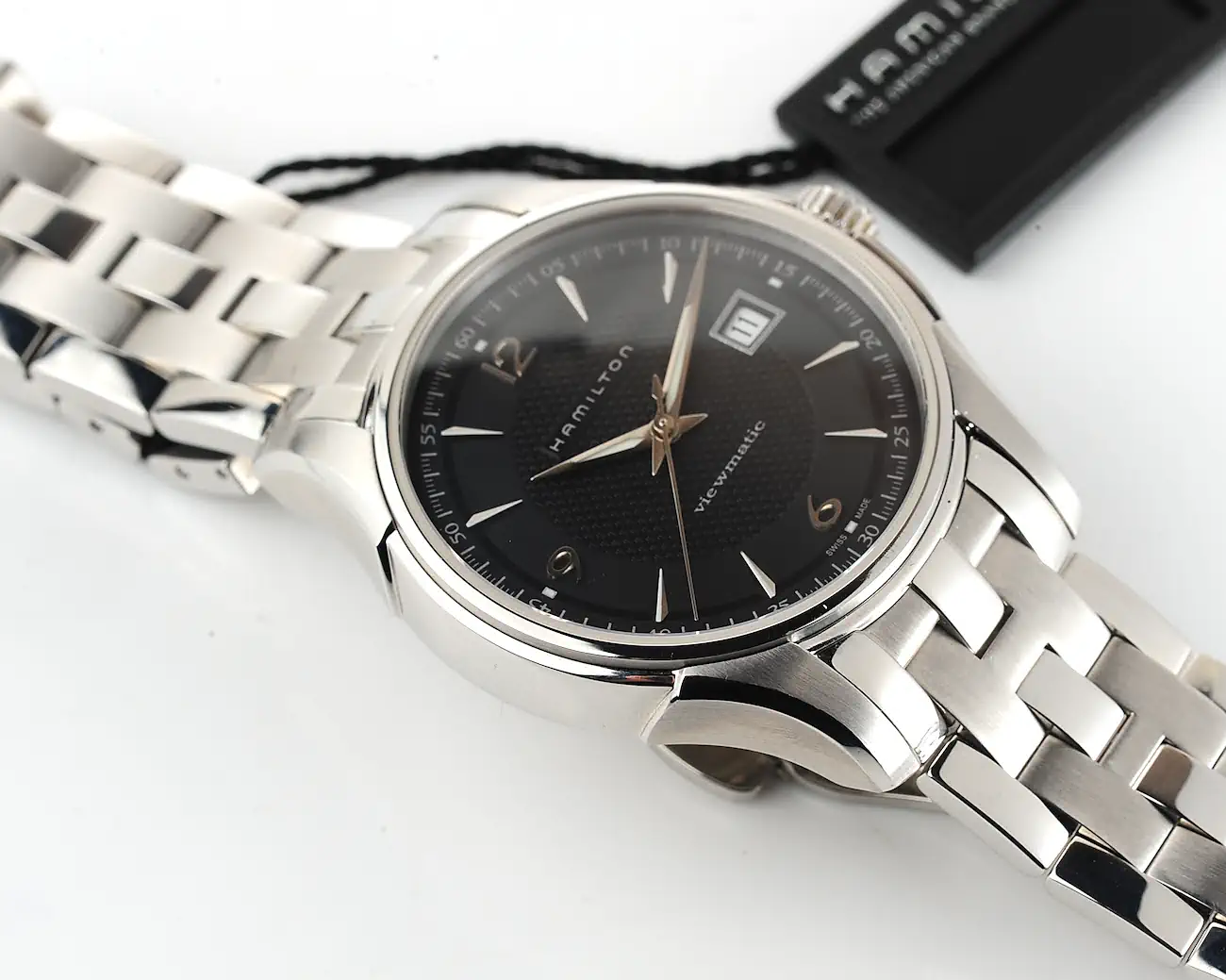 Hamilton Jazzmaster Viewmatic Swiss automatic watch with ETA 2824-2 – black dial, complete with box & booklet - Image 8