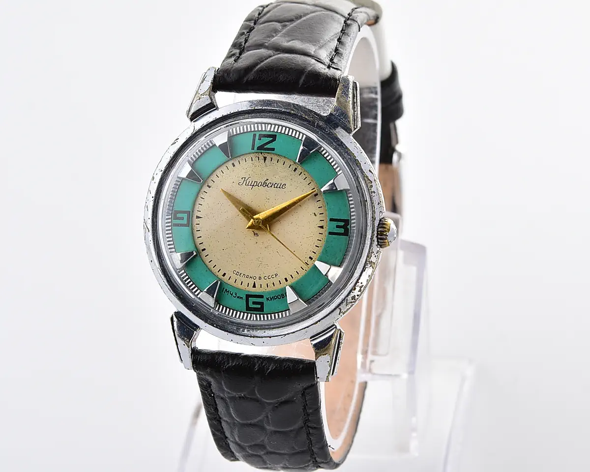 Vintage Soviet Kirovskie "Crab" 1950s - Turquoise & Cream Two-Tone Dial, Cal. 2408