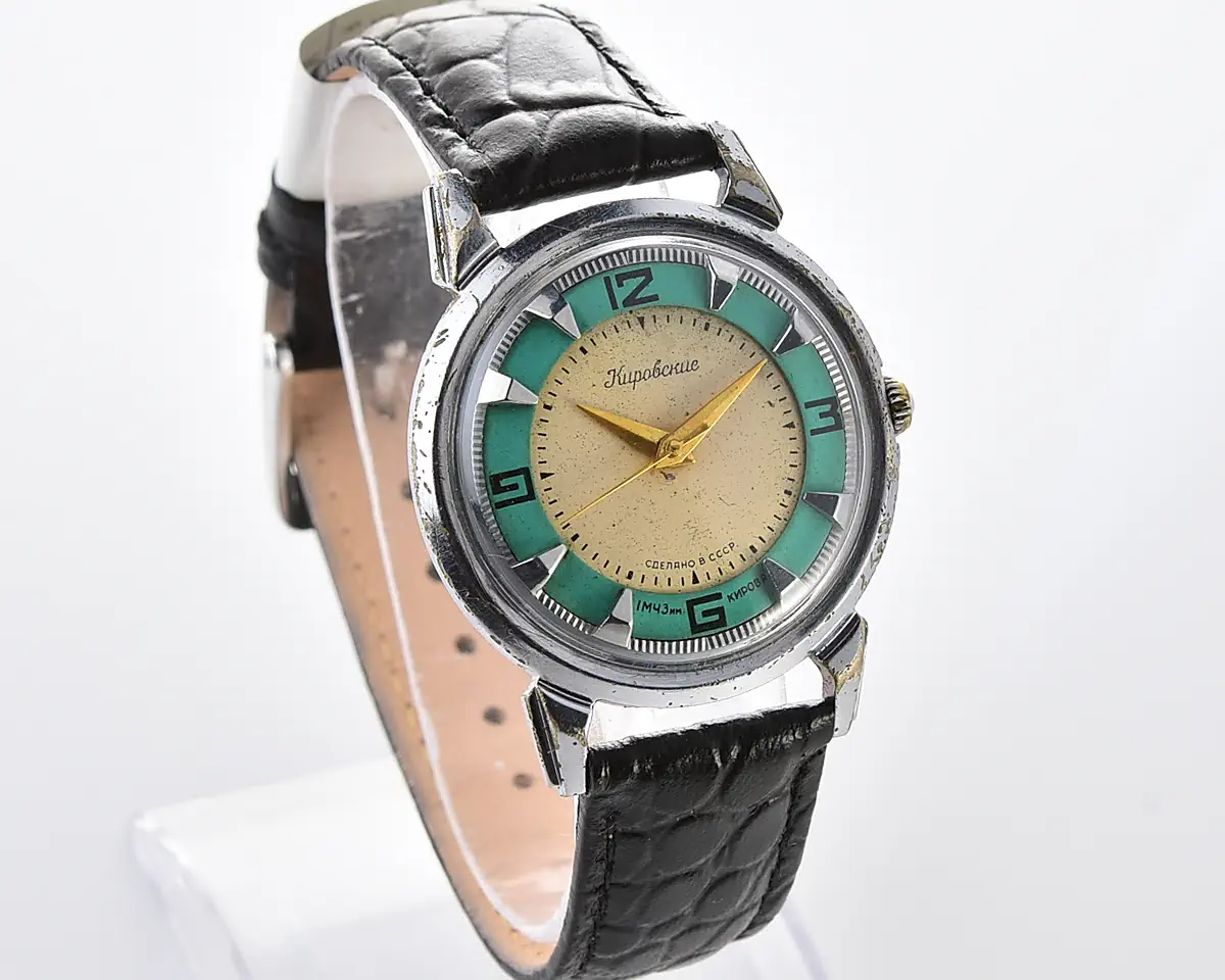 Vintage Soviet Kirovskie "Crab" 1950s - Turquoise & Cream Two-Tone Dial, Cal. 2408 - Image 3