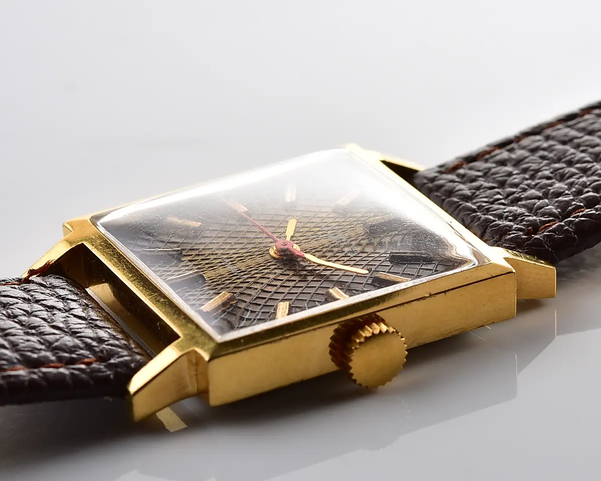 Square Soviet gold-plated Luch ultra-thin watch, 23 jewels cal. 2209 - olive-brown gradient dial, 1970s-1980s - Image 10