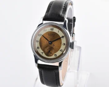 Vintage Soviet Mayak mechanical watch, 1MChZ, two-tone dial, from 1955