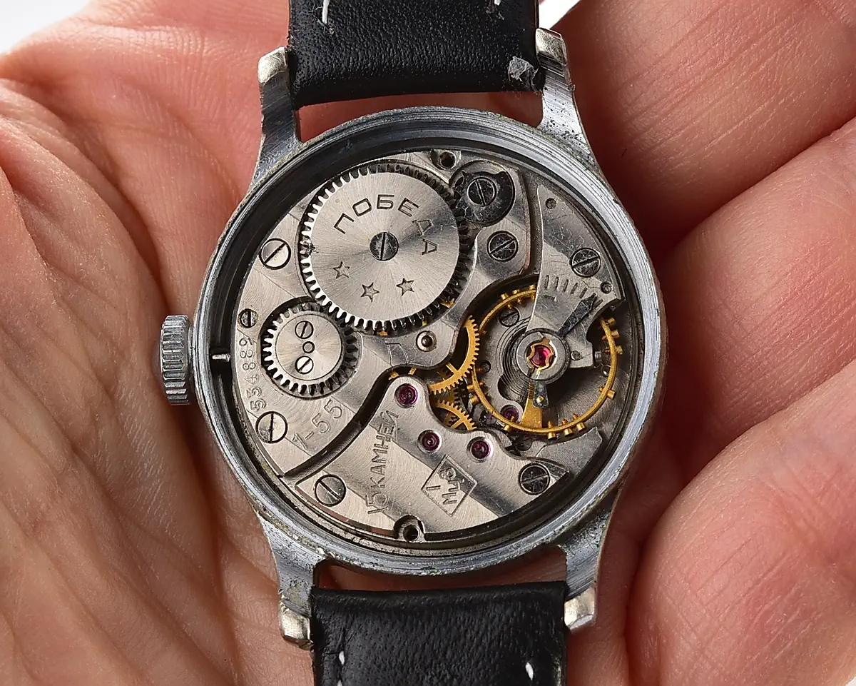 Soviet Pobeda "34-K" in hermetic case, 1MChZ, from the 1st quarter of 1955 – the same model as the first watch in space! - Image 12