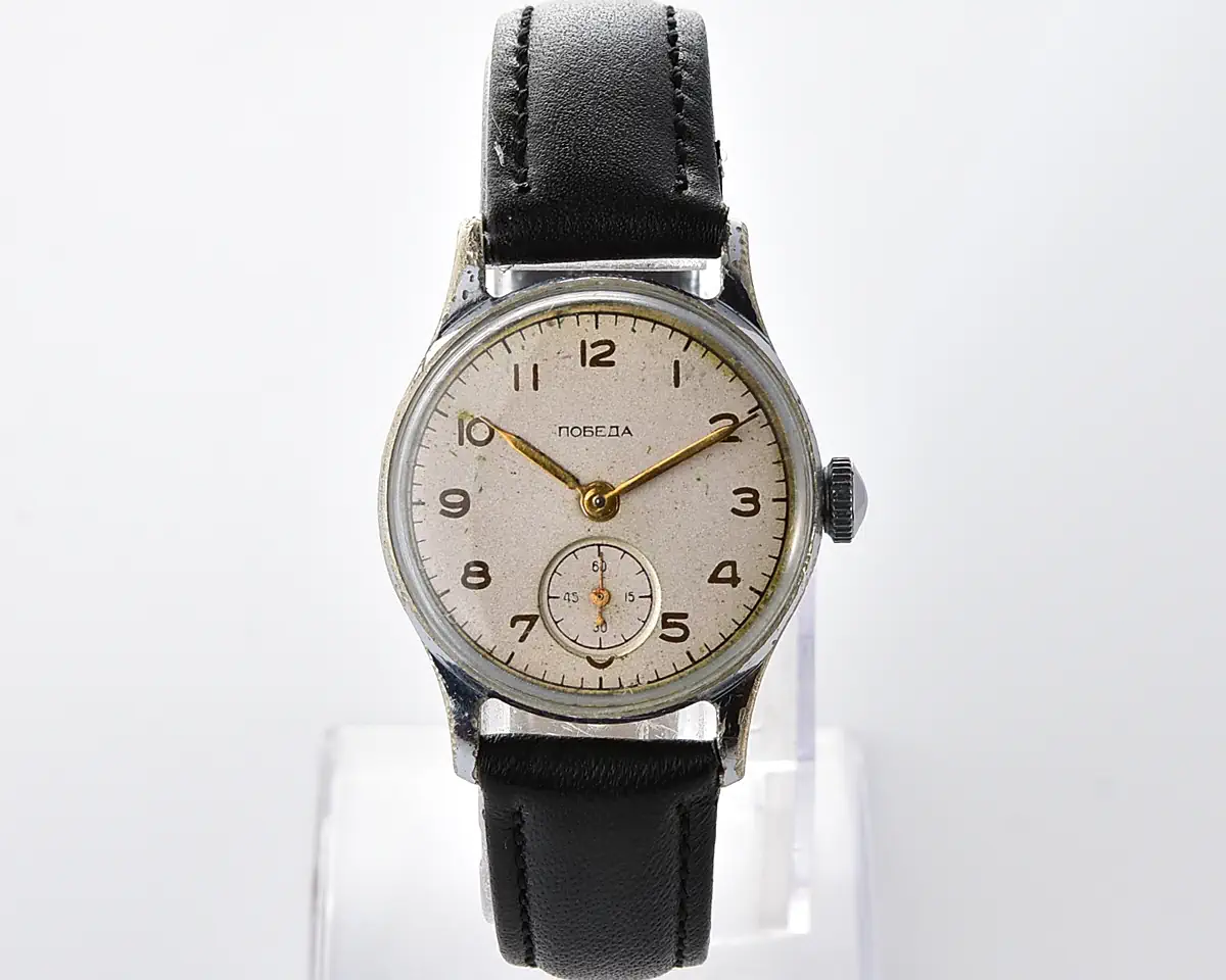 Soviet Pobeda "34-K" in hermetic case, 1MChZ, from the 1st quarter of 1955 – the same model as the first watch in space! - Image 2
