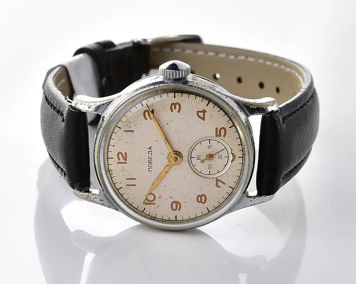 Soviet Pobeda "34-K" in hermetic case, 1MChZ, from the 1st quarter of 1955 – the same model as the first watch in space! - Image 5
