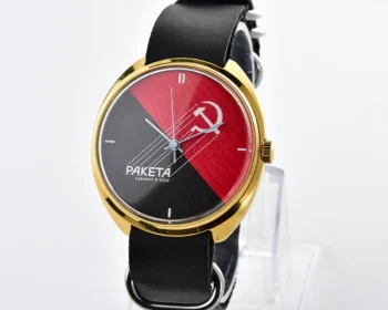 Vintage Soviet Raketa Hammer and Sickle - Red & Black Split Dial, Gold-Plated, Cal. 2609.HA