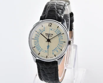 Vintage Soviet Raketa "Medicine" quartz watch with blue pulse scale – doctor's dial, 1980s